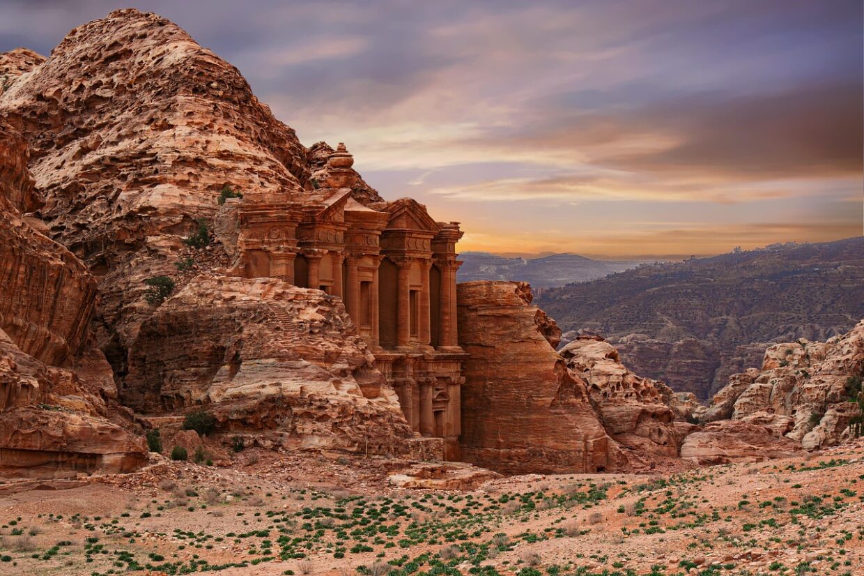 petra, ad deir, world heritage, sand stone, antique, historically, archaeology, monument, culture, ad dayr, nature, history, stones, sky, tourism, travel, vacations, middle east, jordan